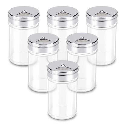 Segarty Spice Jars, 6 Pack 3 oz Spice Bottles with Shaker Lids, Glass Empty Storage Containers with Adjustable Stainless Steel Flow Top for Your Regularly Used Spices