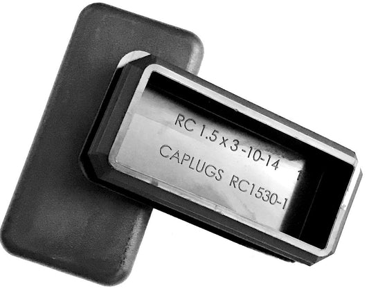 (4 Pack) CAPLUGS - 1 1/2" x 3" | 10-14 Ga Tube Insert | Snap in Rectangular Cap Plugs | Fence Post Steel Pipe Tube Inserts - Fitness Equipment End Caps
