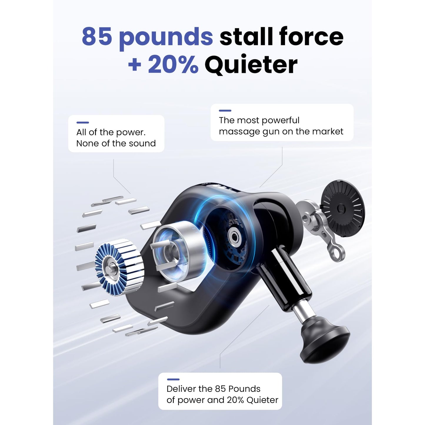 BOB AND BRAD D6 Pro Plus Massage Gun with Heat, Deep Tissue Percussion with 16mm Amplitude, Professional Muscle Massager Gun for Athletes, Quiet Electric Handheld Massager