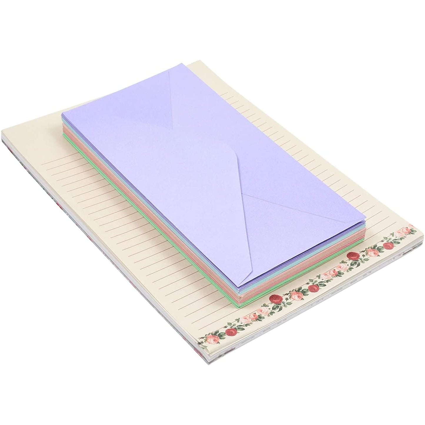60 Sheets Vintage Floral Stationary with 30 Envelopes, Letter Writing Paper for Poems, Thank You Notes, Pen Pal, Scrapbook, Calligraphy (6 Designs, 10.2 x 7.25 In)