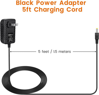 15W Power Adapter Replacement for Echo Pop, Dot 5th Gen, Dot 4th Gen, Dot 3rd Gen, Kids Edition, TV Cube Smart Speakers - Black Charger Cord Plug Long Cable, 5ft