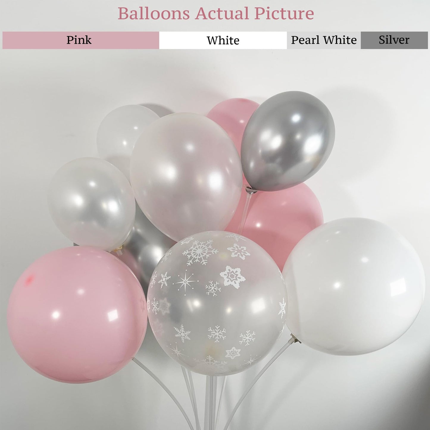 Pink Winter Onederland Balloon Garland 128pcs Girl First Birthday Snowflake Balloons 1st Birthday Decorations Pink Christmas Baby Shower Decor For Sweet One Fairy Decorations Coquette Party Decor
