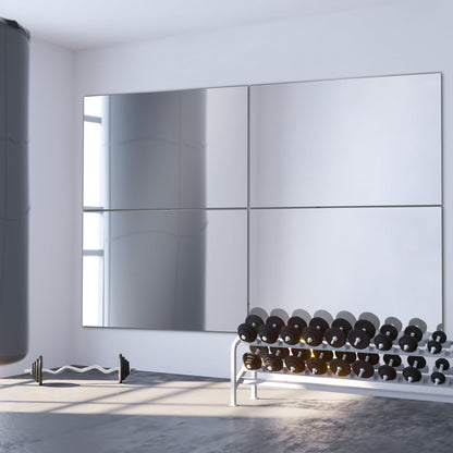 JAMBALAY Tempered Glass Home Gym Mirror, 2Pcs 48"x30" Large Gym Mirror, HD Large Full Body Mirrors for Dance, Yoga, Frameless, Fitness, Garage