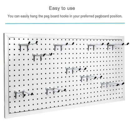 Nlmyt 10 Pcs Pegboard Hooks, 6 Inch Peg Board Hooks, Pegboard Pegs Accessories with Rubber Tipped, Double Peg Hook Fit 1/4” Hole, Heavy Duty Tool Utility Hook for Hanging Tools, Bags and More