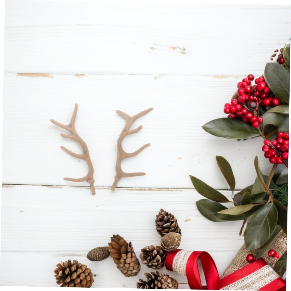 Angoily Reindeer Antlers, 24 PCS Reindeer Antlers for Craft, Christmas Deer Antler Snowman Arm Craft, Artificial Plastic Antler Ornament, Deer Antler Decor DIY Dry Tree Branch Twigs