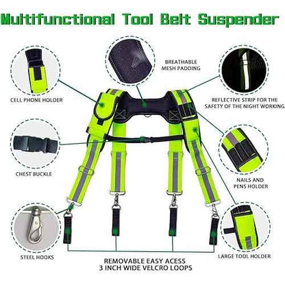 Dr.TOUGH Tool Belt Suspenders for Men Carpenter Tool Belt with Suspenders