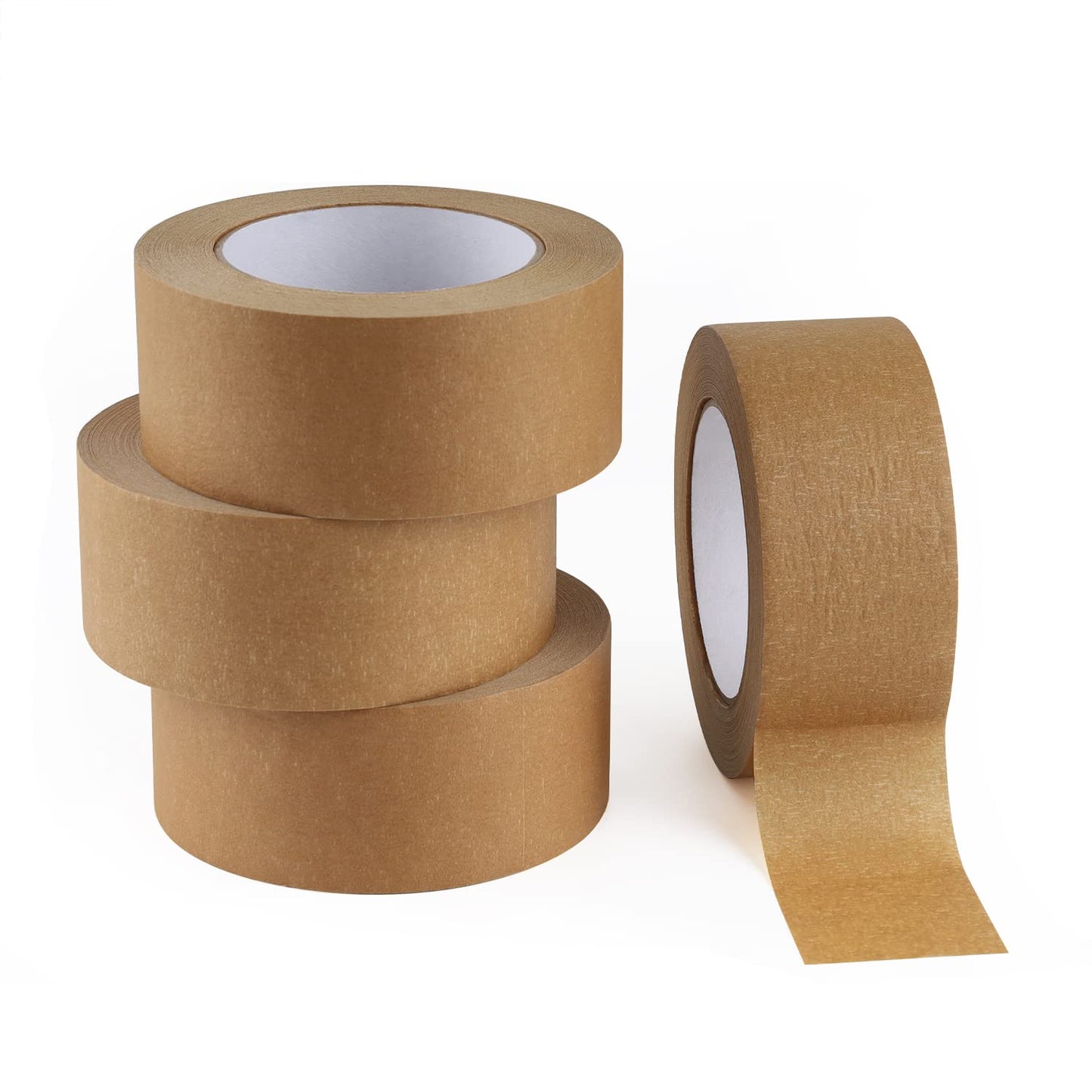 Lichamp 4 Pack Brown Painters Tape 2 inch Wide, Medium Adhesive Brown Masking Tape Bulk Multi Pack, 2 inch x 55 Yards x 4 Rolls (220 Total Yards)