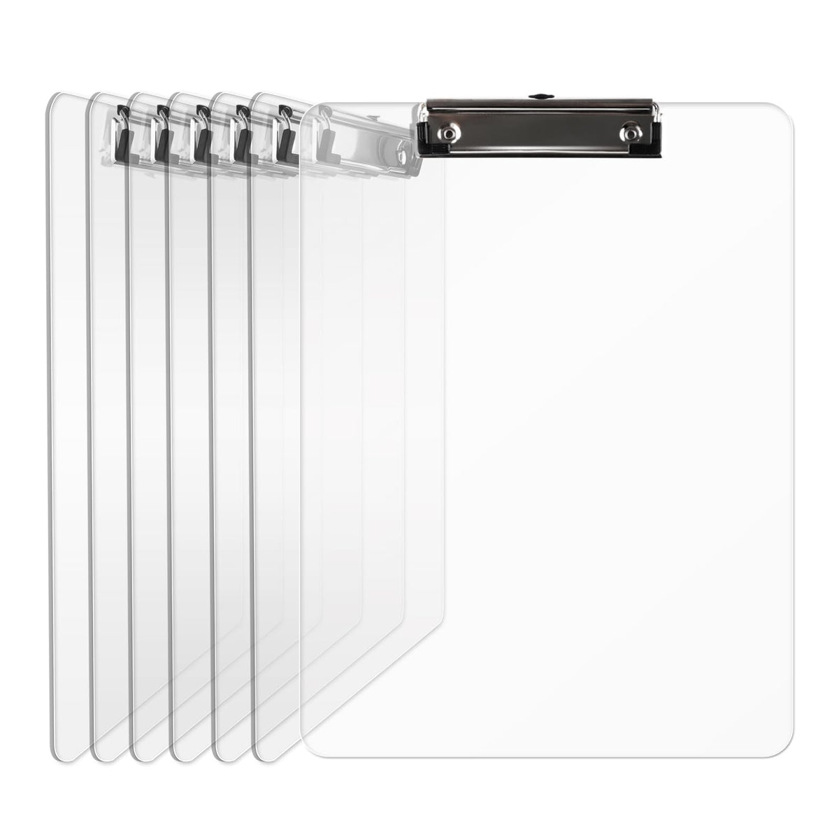 Macroclo Plastic Clipboards, A4 Acrylic Clear Board 8.5x11 for Classroom, Students, Transparent Letter Size 9" x 12.5" with Low Profile Clip, Office & School Supply(Pack of 6)