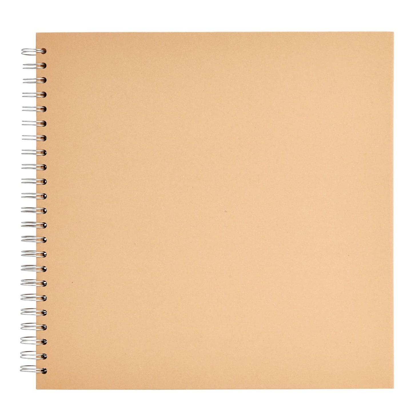 Paper Junkie Spiral Bound Scrapbook Album - 12 x 12 In, Kraft Hardcover, 40 Sheets (80 Pages) - Blank Kraft Paper Pages Lay-Flat for Drawing & Writing - Scrapbook Journal