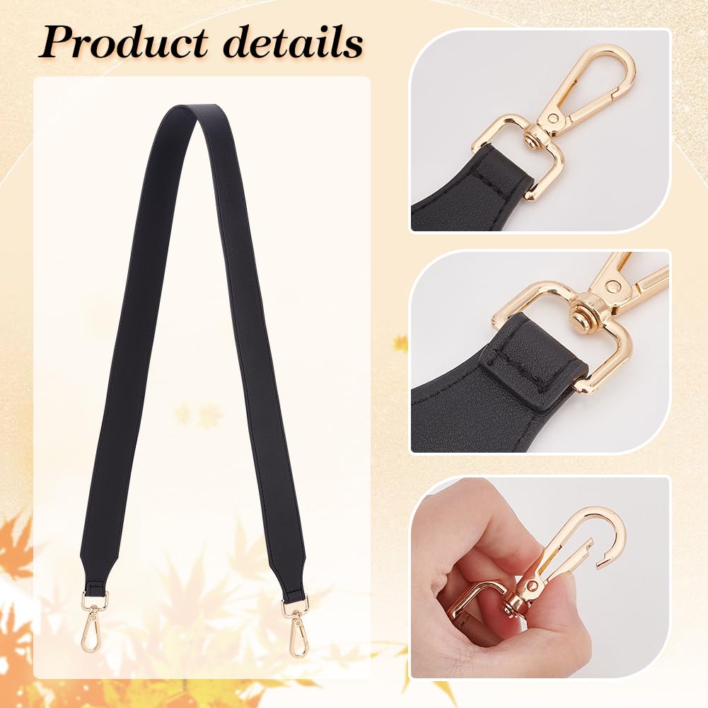PH PandaHall 4 Colors 1.5 Inch Leather Bag Wide Shoulder Strap, Leather Strap for Crossbody Bag, Replacement Wallet Strap, Removable Tote Bag Shoulder Strap with Gold Lobster Buckle