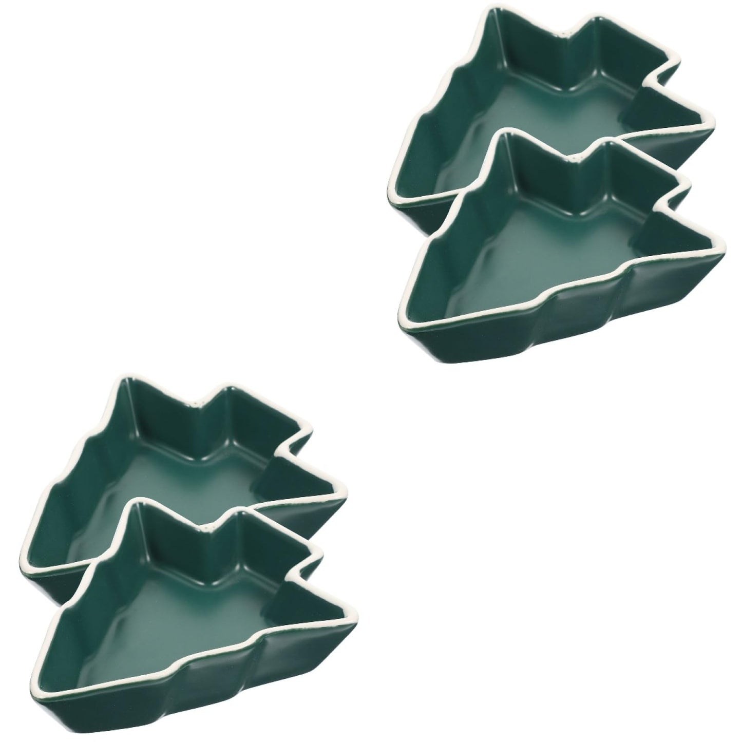 UPKOCH 4 Pcs Christmas Sauce Dish Snack Containers Restaurant Christmas Candy Dish Snack Trays Tree Plates Convenient Plates Household Trays Tree S
