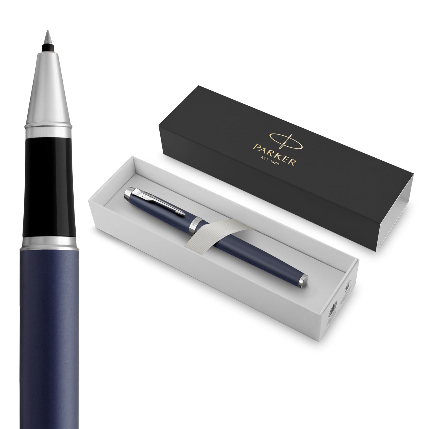 Parker IM Rollerball Pen, Matte Blue, Fine Point, Includes Black Ink Refill - Smooth Writing, Sleek, Polished, Professional, Desk Essentials