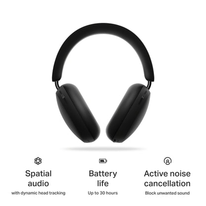 Sonos Ace | Noise Cancelling Wireless Over-Ear Headphones with Bluetooth, 30-Hour Battery Life, Spatial Audio, Dolby Atmos, Dynamic Head Tracking - Black