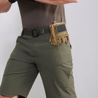 FRTKK 2 Pack Molle Pouches - Tactical Compact Water-Resistant EDC Pouch Small Utility Pouch Bags (Patch Included) (2 Pack-Tan)