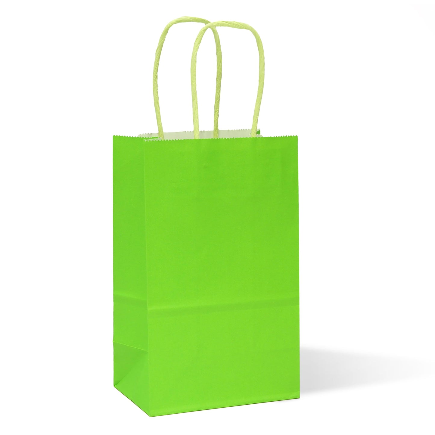 IN-JOOYAA 30 Pcs Small Size Kraft Paper Bags Gift Christmas Party Favor Bags with Handle(5 x 3.1 x 8.2 in, Green)