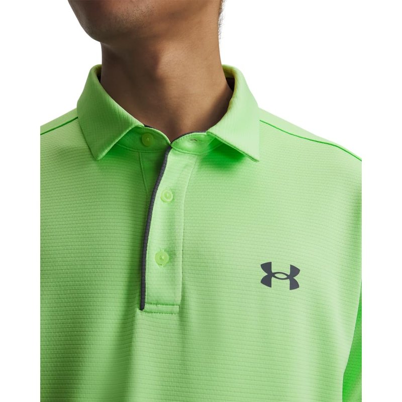 Under Armour Men's Tech Golf Polo, (715) Lumos Lime / / Pitch Gray, Small