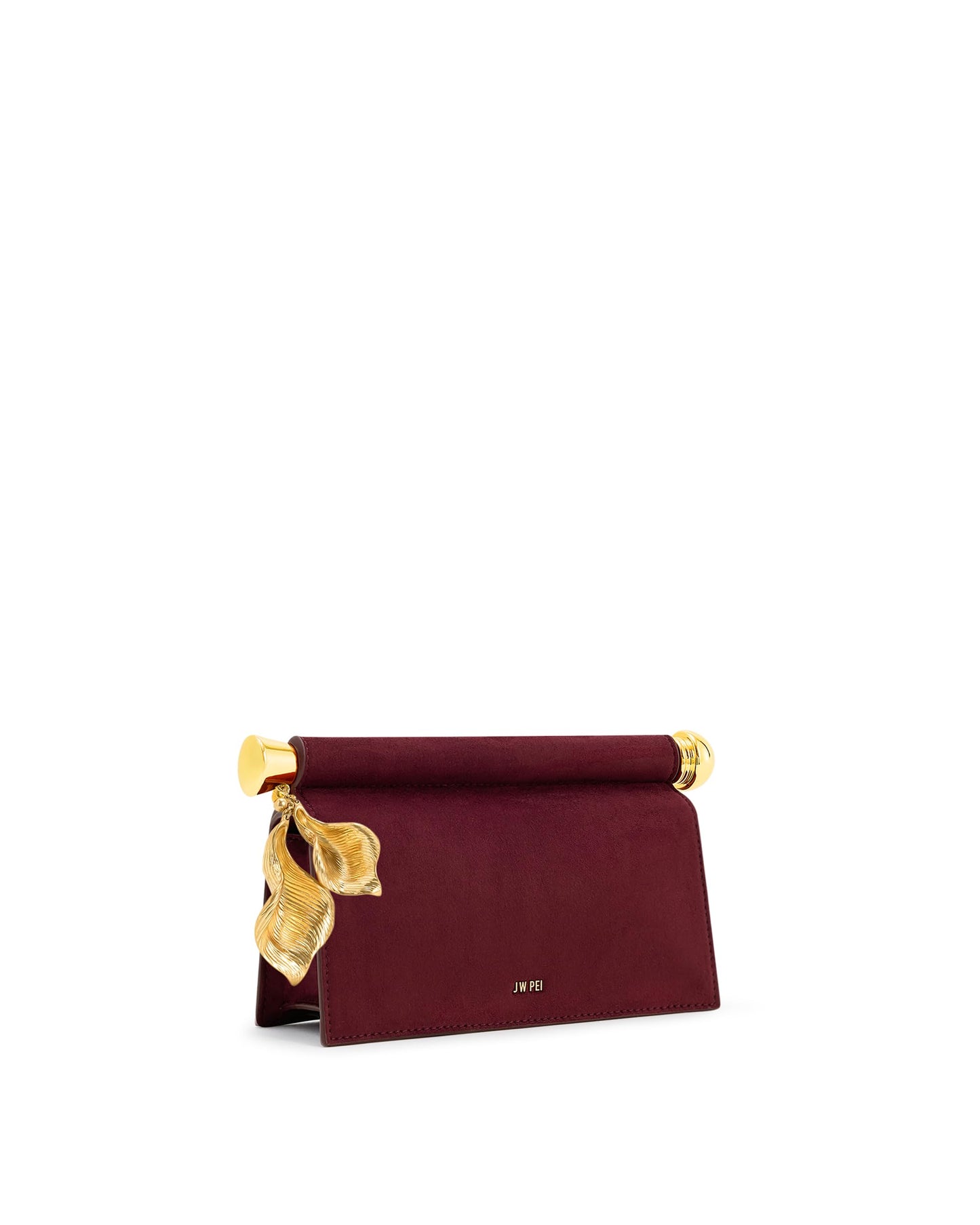 JW PEI Women's Holly Faux Suede Metal Pendant Embellished Clutch - Reddish Brown