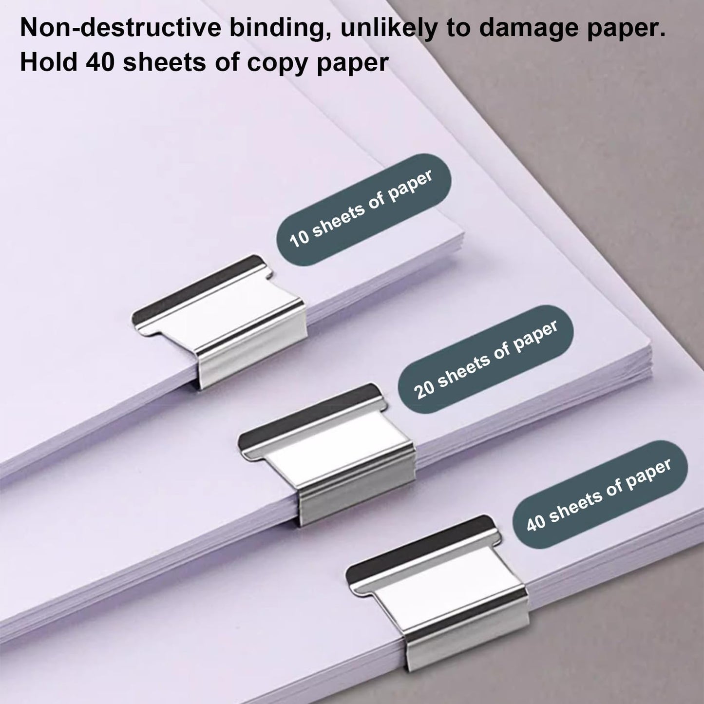 Reusable Handheld Paper Clam Clip Dispenser with 50 Metal Refill Clips,Reusable Creative Stapler, Portable Mini Stapler, Binder Clip Stapler for Office Document Home School Supplies