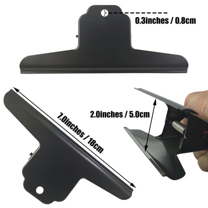 CARLKEMIAN Large Metal Bulldog Clips, 5 PCS Extra Large Jumbo 7 Inch Giant Binder Clips for Chips and Other Food Bags, Work, Art, Office and Kitchen