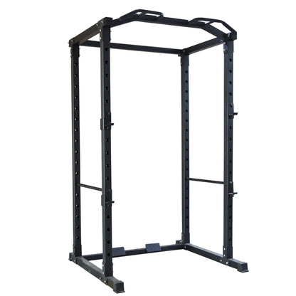 Fitvids 1,000 Pound Capacity 2.5” x 2.5” Power Cage Squat Rack, Includes J-Hooks and Multigrip, Other Optional Accessories-Black