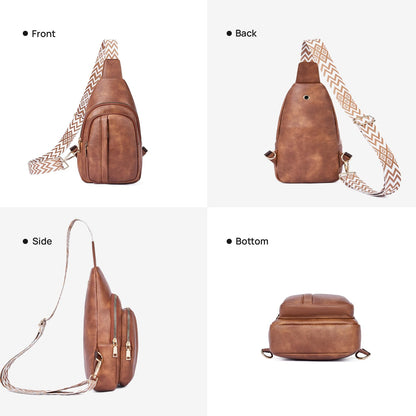 Telena Crossbody Sling Bags for Women, PU Leather Fanny Packs Cross Body Bag for Woman