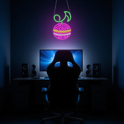 GTOTd Cyber Fruit-Orange Wall Art Decor Lamp Led Neon Sign.Music Christmas Gifts Bedroom Gifts Merch Party Supplies for Acrylic USB Powered Home Night Light Living Kids Room Shop Bar