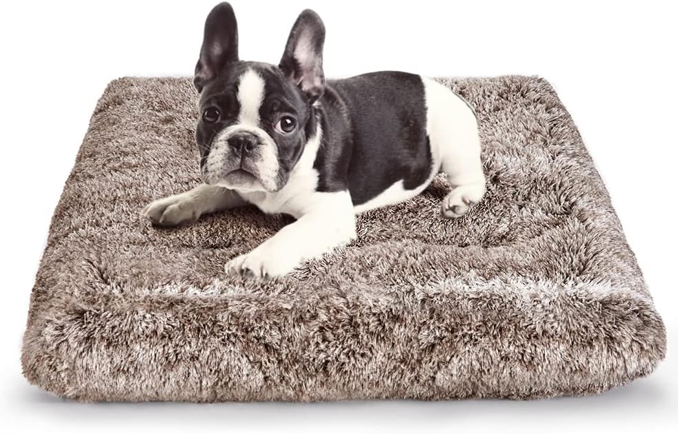 ULIGOTA Dog Bed Crate Pad Plush Soft Dog Crate Bed for Small Medium Large Dogs and Cats Washable Anti-Slip Kennel Crate Mats for Sleeping and Anti AnxietyS