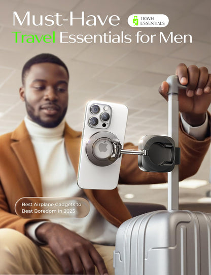 LISEN Gift for Women Her Best Airplane Gadgets Travel Essentials Phone Holder Travel Magsafe Accessories for iPhone 17 Long Flight Must Have Mini Europe Vacation Essentials Women Cruise Essentials