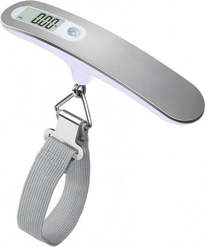 QUMOX High Precision Digital Travel Scale for Suitcase Luggage Weight 110lb 50KG Capacity Silver