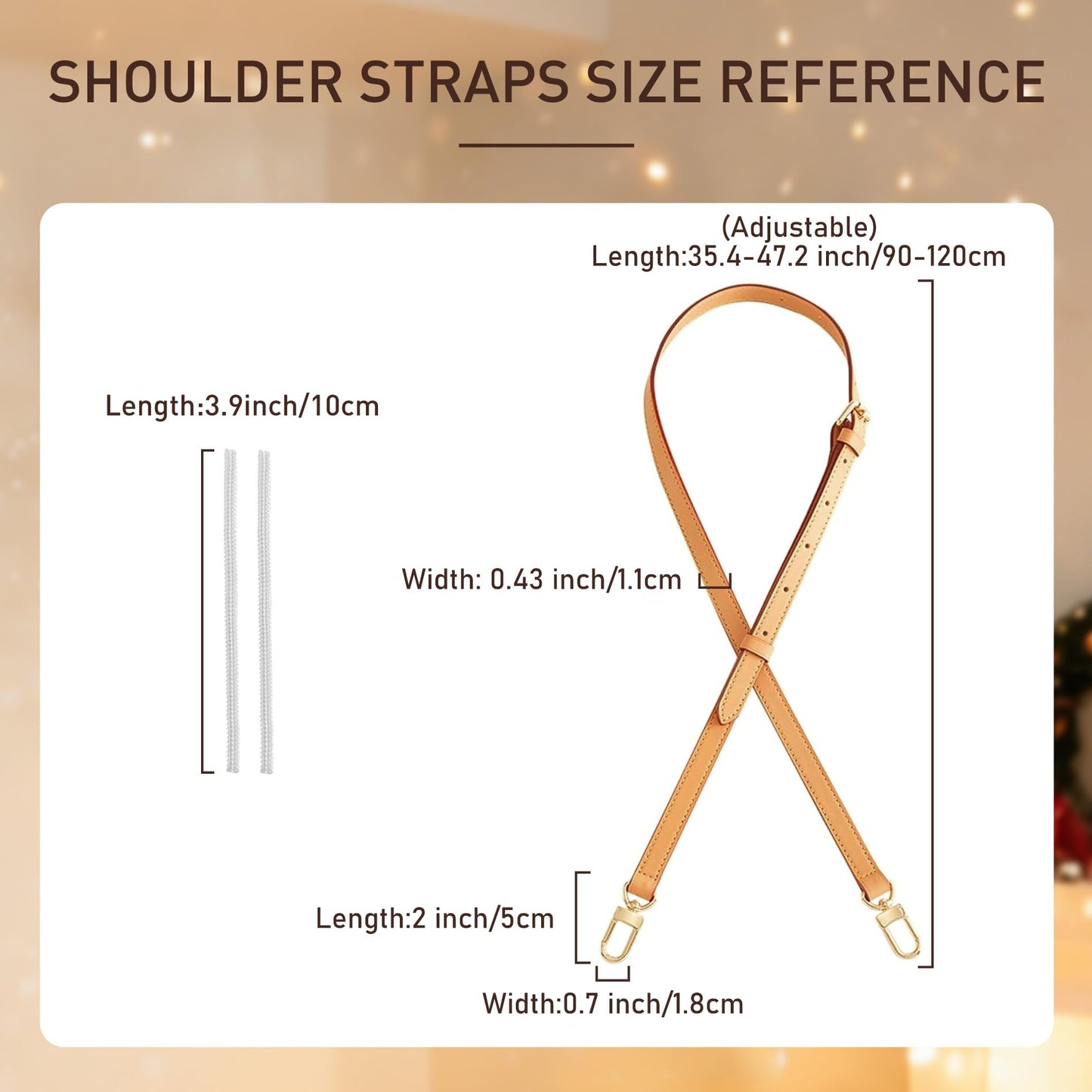 OAikor Genuine Vachetta Leather Thin Purse Straps Replacement Crossbody, Adjustable Bag Strap Shoulder Strap for Lv Speedy,Pochette,Alma,Noe,Boulogne Small Handbag,Width:0.43in/Length:47.2in,Beeswax