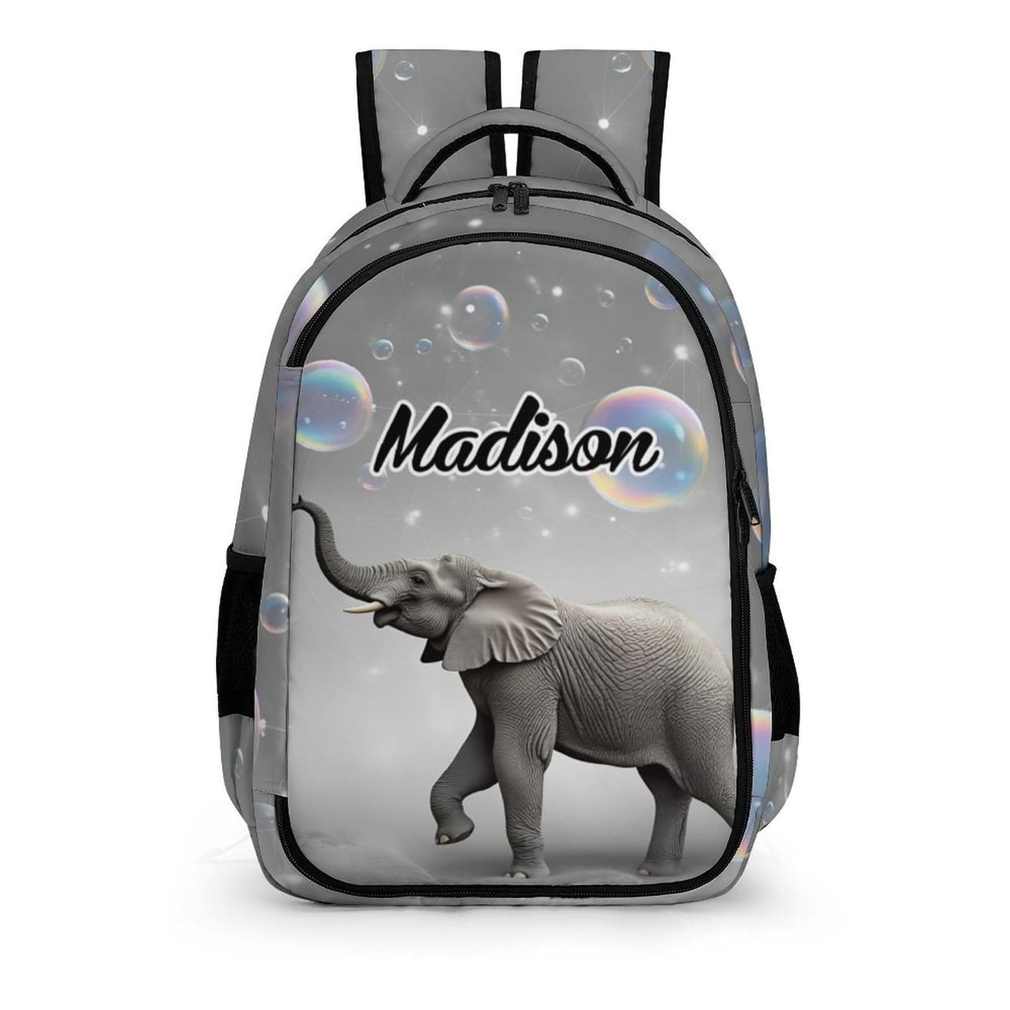 YMububWena Personalized Elephant Backpack for Students Custom Name School Bookbag Daypack for Boys Girls Gifts