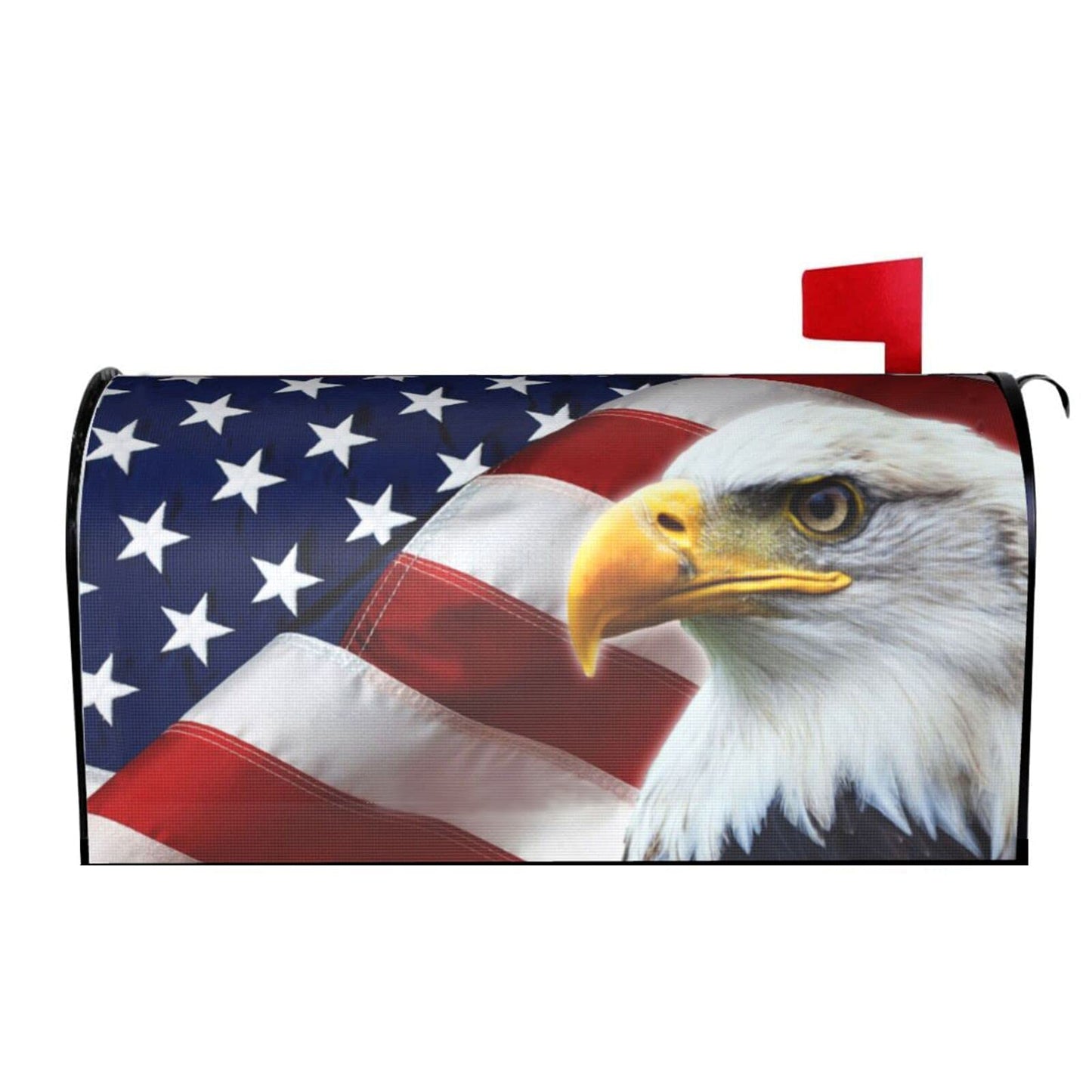Sweetshow Patriotic American Flag Mailbox Cover Magnetic 21x18 Inch with USA Flag Eagle Decor for Garden Yard Home Decoration