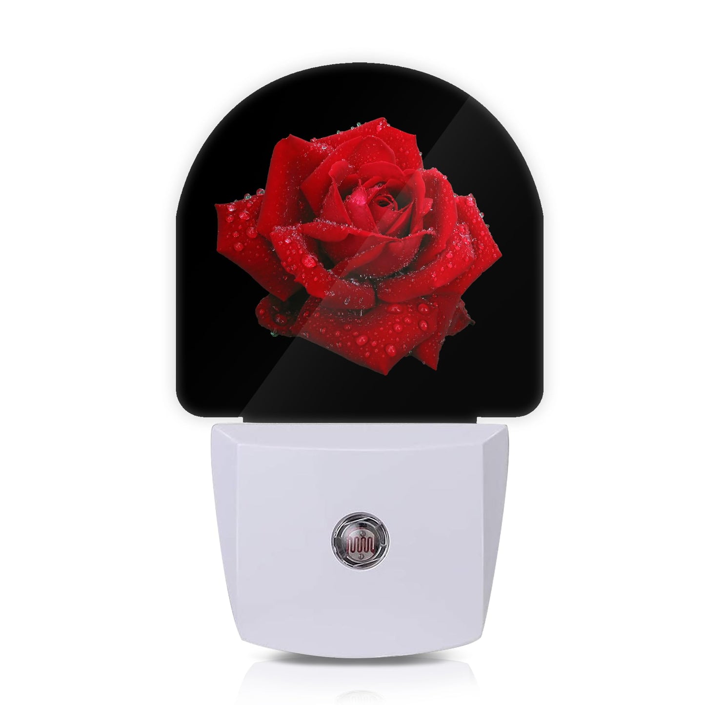 Axxitude Red Rose Raindrops Night Lights Plug into Wall for Girls Boys Room,Night Light LED Lamp Dusk to Dawn Sensor Round Lamp for Bedroom Bathroom Hallway Home Wall Decor Nightlight