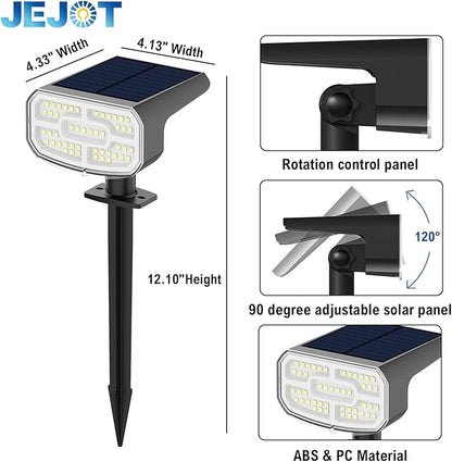 Solar Lights Outdoor Waterproof IP65, Super Bright LED, 6500K 2 Lighting Modes, Solar Powered Yard Garden Solar Spot Lights for Outside Landscape Auto On/Off -6500K,8 Pack