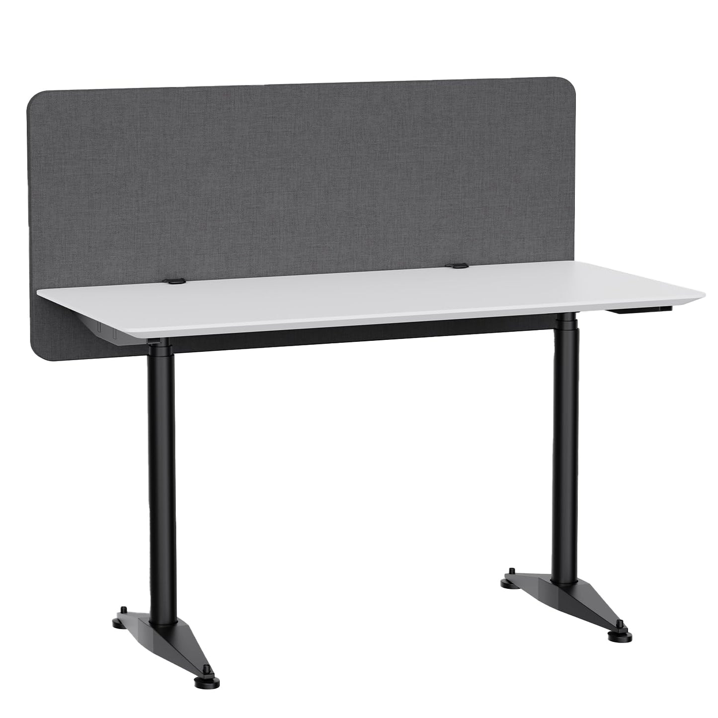 MORDEER 47.2" Privacy Desk Divider Panel, Acoustic Divider Panels for Office, Clamp-on Cubicle Office Room Dividers, Easy Assemble, Dark Grey