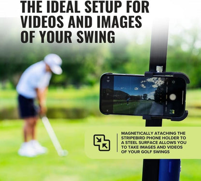 Stripebird - Original Golf Magnetic Phone Holder - Golf Cart Accessory - Slim Smartphone Mount - Store & Access Cell - Ultra Strong Magnet