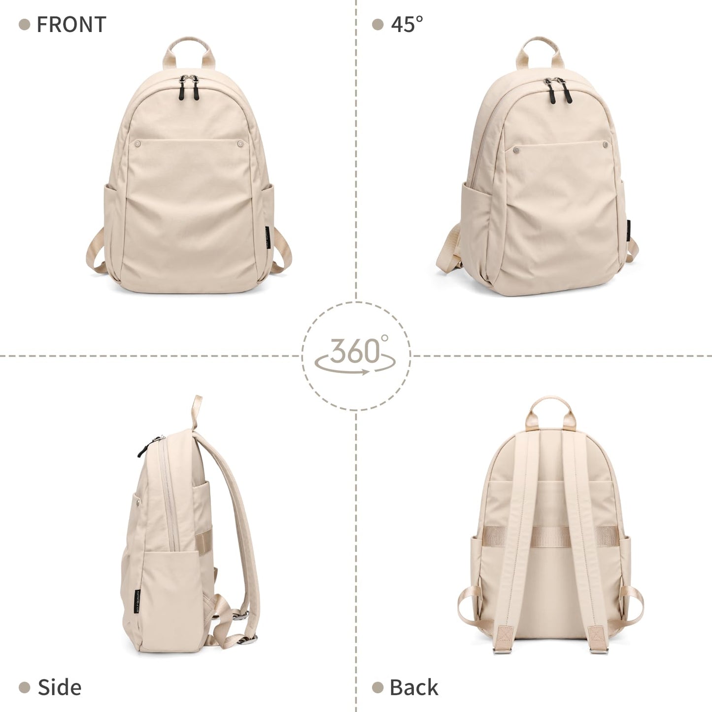 GOLF QUALITY Mini Backpack for Women Fashion Small Backpack Purse Lightweight Daypack for Work Trave Daily,Apricot