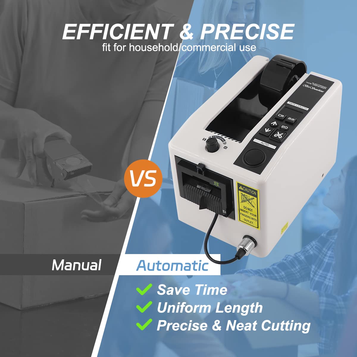 Electric Tape Cutting Machine,Automatic Tape Dispenser Cutter for Wrapping/Packing, with 999mm Cutting Length for Various 8-50mm Width Tapes