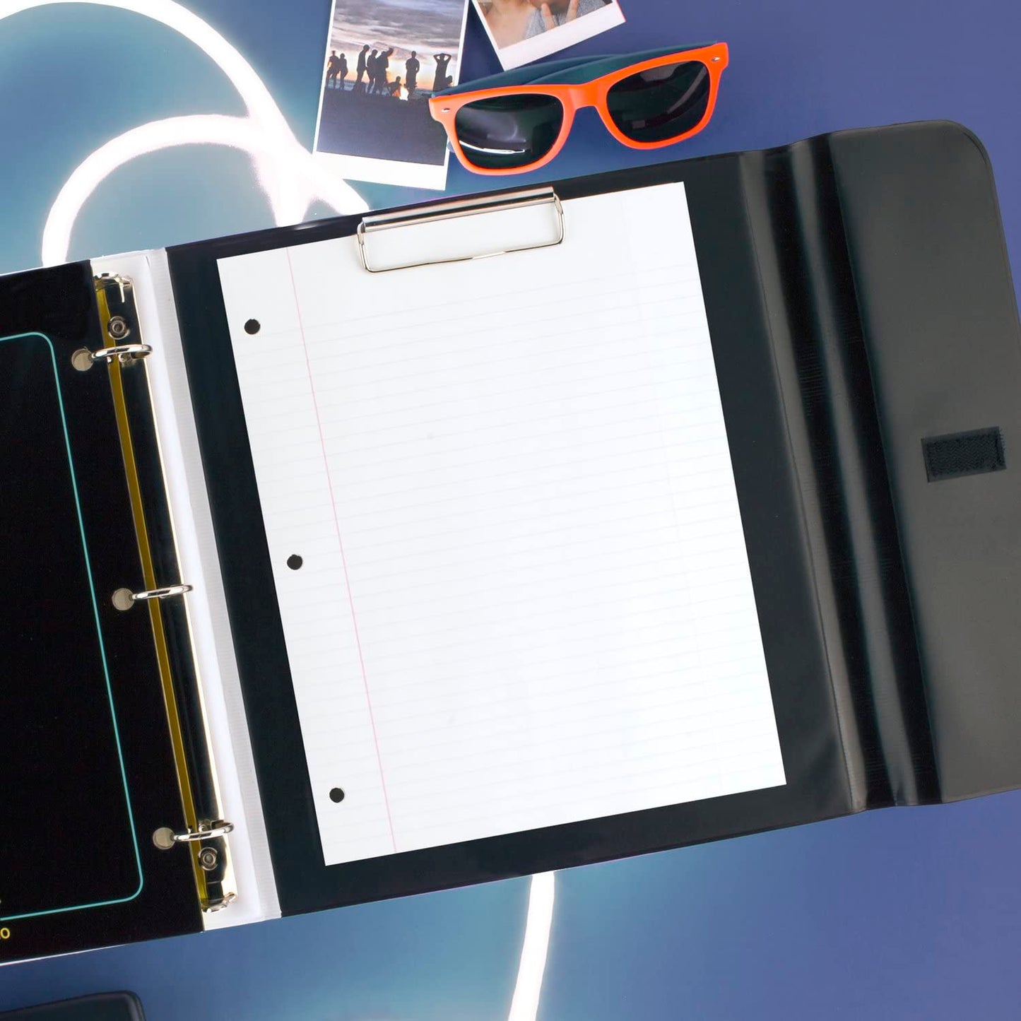 Mead Trapper Keeper Binder, Retro Design, 1 Inch Binder with Folders and Pockets, Holds 8-1/2" x 11" Paper, Glow (260038FM-ECM)