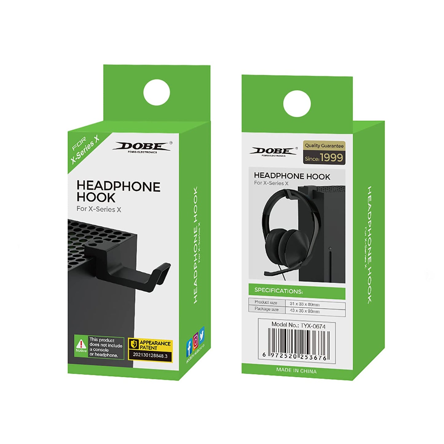 ECHZOVE Headphone Stand for Xbox Series X | Space-Saving Headset Holder/Mount with Non-Slip Clips | Series X Console Design Matching Accessory (Black)