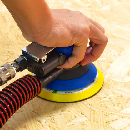 meite Random Orbital Sander 5 Inch Pad with Dust Collection System, DA Palm Sander with Variable Speed & Low Vibration, Ergonomic Pneumatic Air Sander for Professional & DIY Woodworking