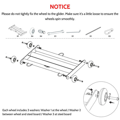 Yes4All Glute Ham Glider, Exercise Wheels for Home Gym Fitness, Glute Hamstring, Booty Building