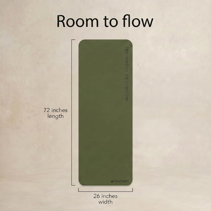 Lindywell Pilates Powerhouse Workout Mat – Non-Slip Yoga Mat Made from Premium TPE Foam – 6mm Thick Pilates Mats to Provide Spine Support & Comfortable Workout – 6ftx26in, Dark Olive