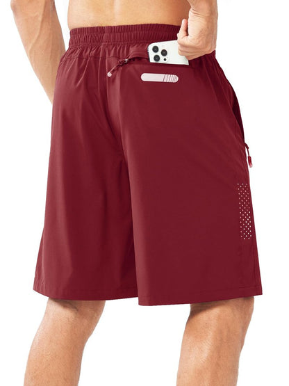NORTHYARD Men's Athletic Running Shorts Gym Workout 7"/9"/5" Quick Dry Lightweight Sports Basketball Tennis 3 Zipper Pockets WINERED-9inch 3XL