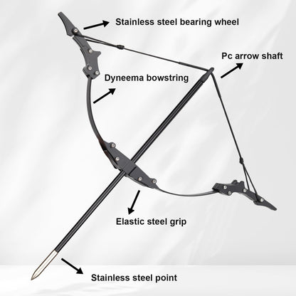 9.4inch Mini Lever Bow Recurve Bow Stainless Steel Includes 4 Arrows and Target Paper