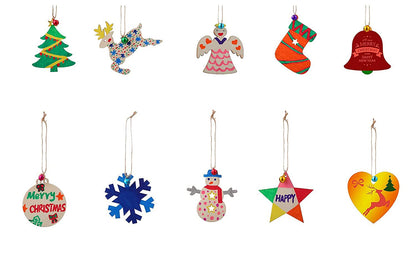 100 Pcs Wood Slices, Unfinished Christmas Wooden Ornaments Hanging Embellishments Crafts for Art Crafts Gift Decoration (Bell)