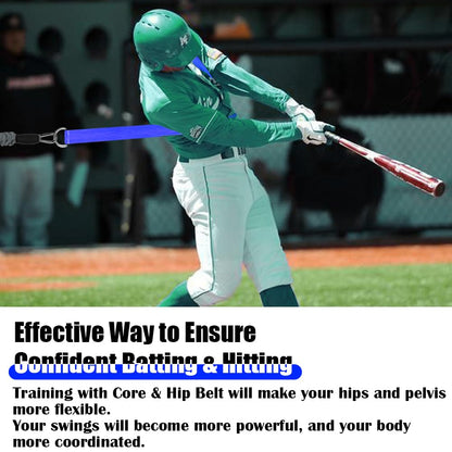 Core & Hip Belt Resistance Band for Baseball & Softball Training | Baseball Batting & Hitting Trainer | Complete Resistance Training Aid for Arm Strength & Swing Flexibility
