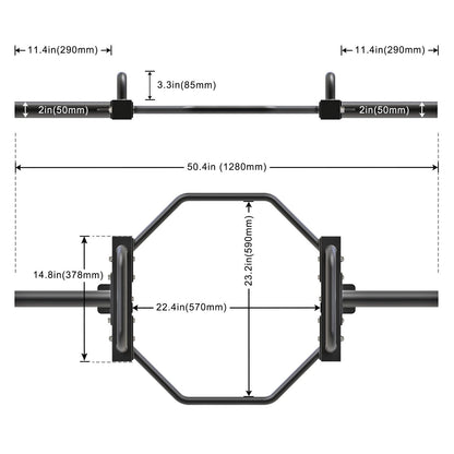 SELEWARE Trap Bar Hex Bar for Deadlift, Olympic Hex Barbell Deadlift Trap Bar, 500 LBS Capacity Heavy Duty Weight Lifting Hex Bar Strength Training Equipment for Home Gym, Squats, Shrugs
