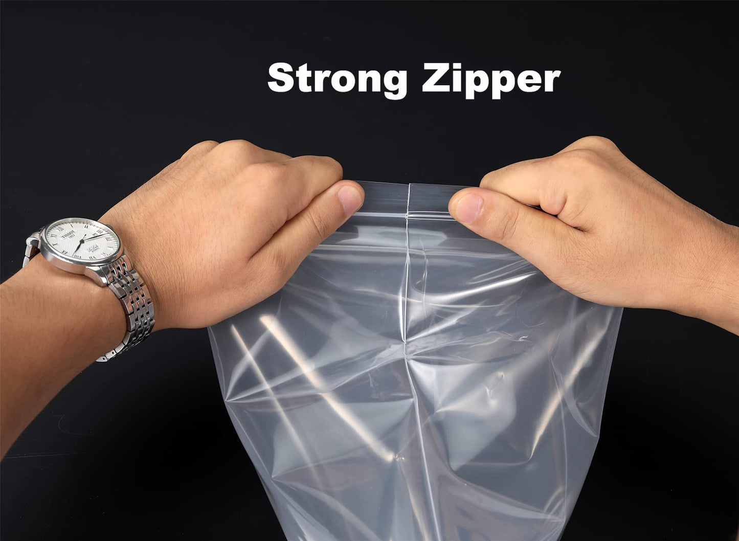 Foopama 100 PCS 5" x 7" Thick 4 Mil Clear Zip Poly Lock Plastic Bags Seal Reclosable Zip Bag Heavy-Duty Photo Cards Envelopes Snacks Seeds Zipper Bags