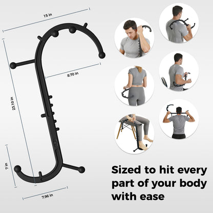 NUREDA Detachable Trigger Point Massage Cane, One-Click Disassembly Massage Hook for Back, Neck & Shoulder Pain Relief, Pressure Point Massage Tool for Muscle Recovery (S Hook)